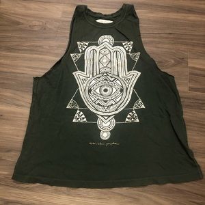 Spiritual gangster hamsa cutoff band tank